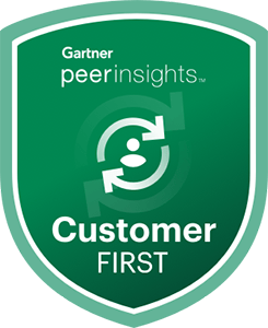 Customer First badge from Gartner Peer Insights