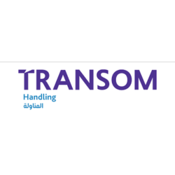 Transom Handling logo in blue and purple