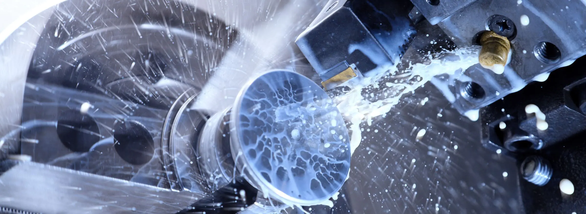 Close-up of CNC machine in operation