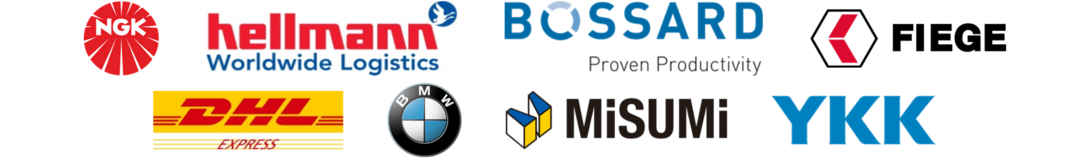 Logos of various global companies and brands.