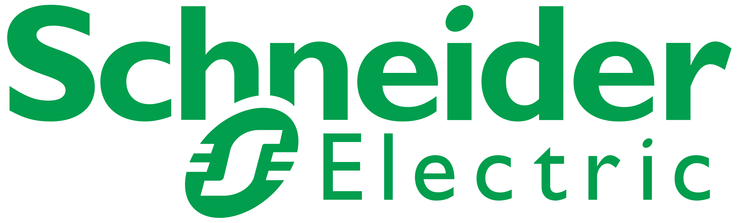 Schneider Electric logo in green letters