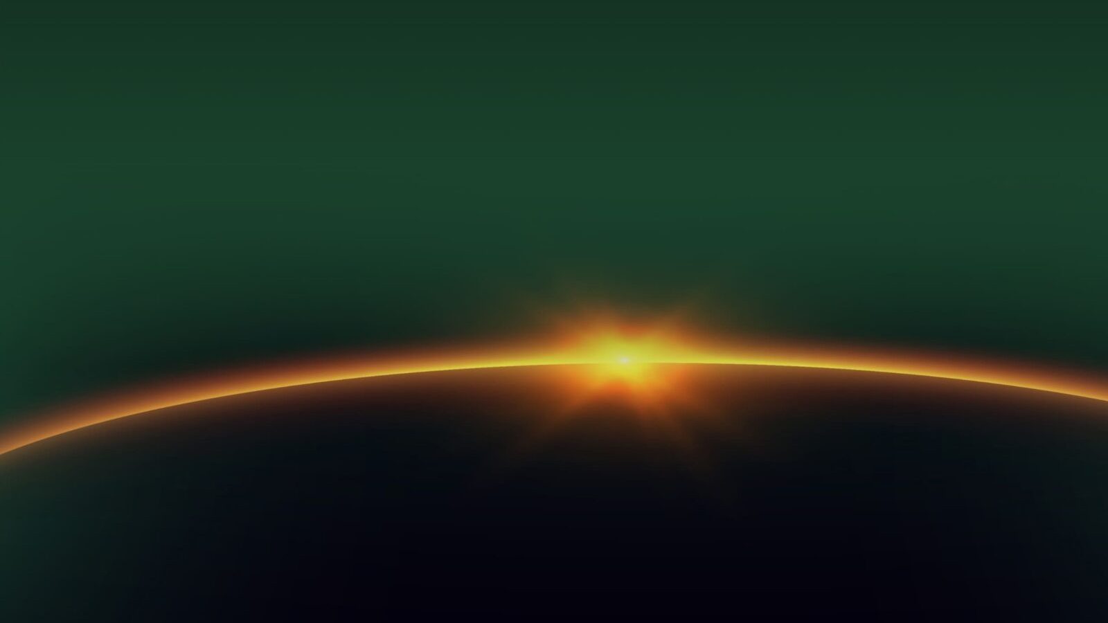 Sonnenaufgang über der Erdkrümmung im Weltraum