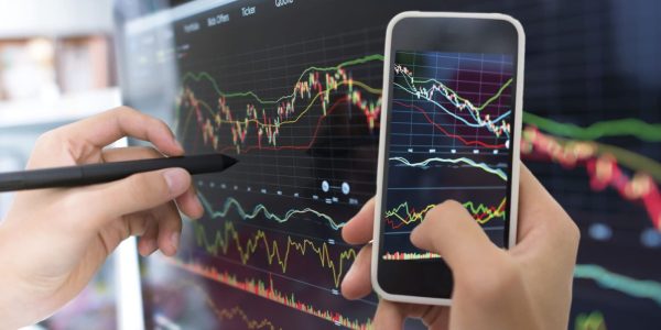 Analyzing stock market data on devices.