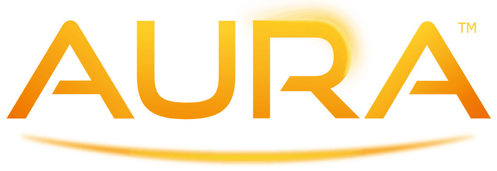 Aura logo in gradient orange color